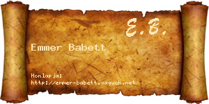 Emmer Babett névjegykártya